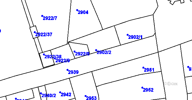 Parcela st. 2902/2 v KÚ Jirkov, Katastrální mapa
