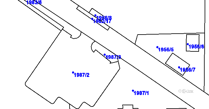 Parcela st. 1987/3 v KÚ Jirkov, Katastrální mapa