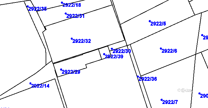 Parcela st. 2922/39 v KÚ Jirkov, Katastrální mapa