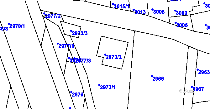 Parcela st. 2973/2 v KÚ Jirkov, Katastrální mapa