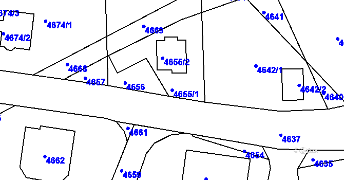 Parcela st. 4655/1 v KÚ Jirkov, Katastrální mapa