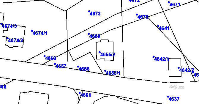 Parcela st. 4655/2 v KÚ Jirkov, Katastrální mapa