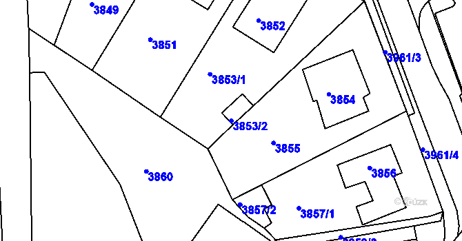 Parcela st. 3853/2 v KÚ Jirkov, Katastrální mapa