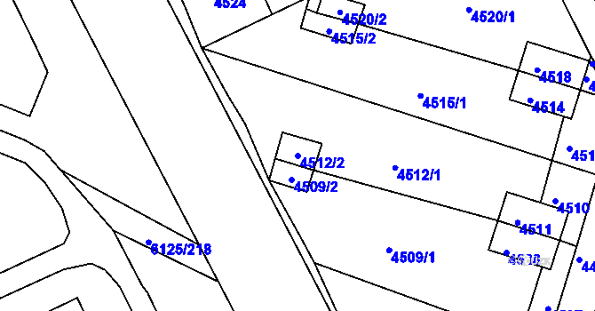 Parcela st. 4512/2 v KÚ Jirkov, Katastrální mapa