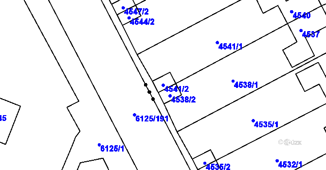 Parcela st. 4541/2 v KÚ Jirkov, Katastrální mapa