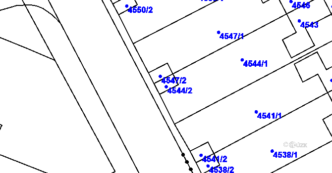 Parcela st. 4544/2 v KÚ Jirkov, Katastrální mapa