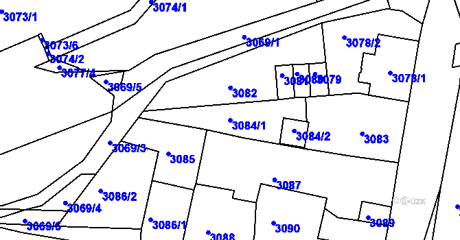Parcela st. 3084/1 v KÚ Jirkov, Katastrální mapa