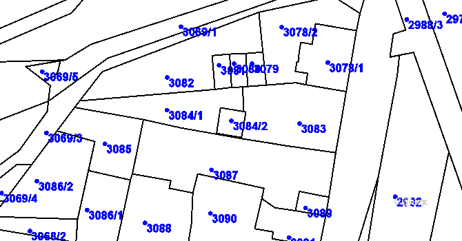 Parcela st. 3084/2 v KÚ Jirkov, Katastrální mapa