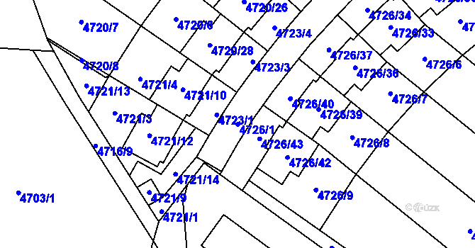Parcela st. 4726/1 v KÚ Jirkov, Katastrální mapa