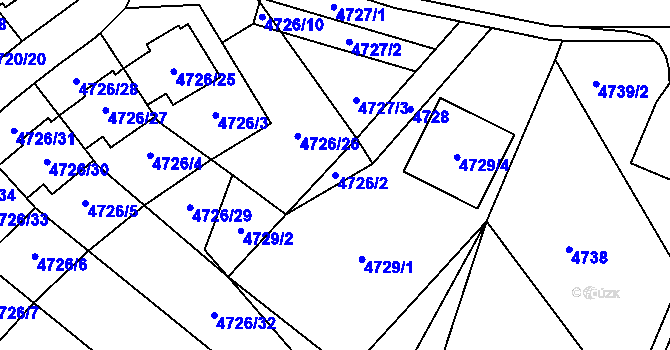 Parcela st. 4726/2 v KÚ Jirkov, Katastrální mapa