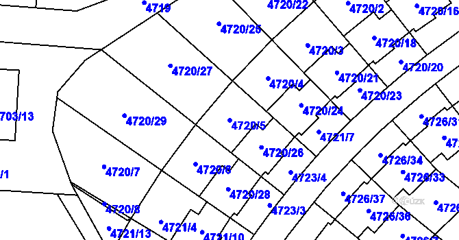 Parcela st. 4720/5 v KÚ Jirkov, Katastrální mapa