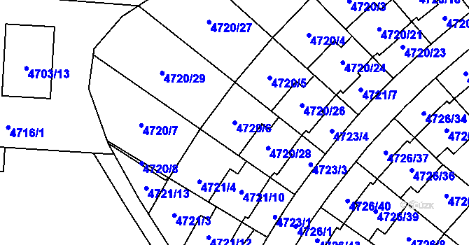 Parcela st. 4720/6 v KÚ Jirkov, Katastrální mapa