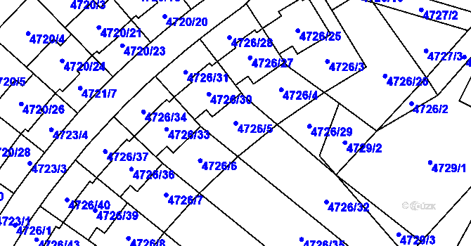 Parcela st. 4726/5 v KÚ Jirkov, Katastrální mapa
