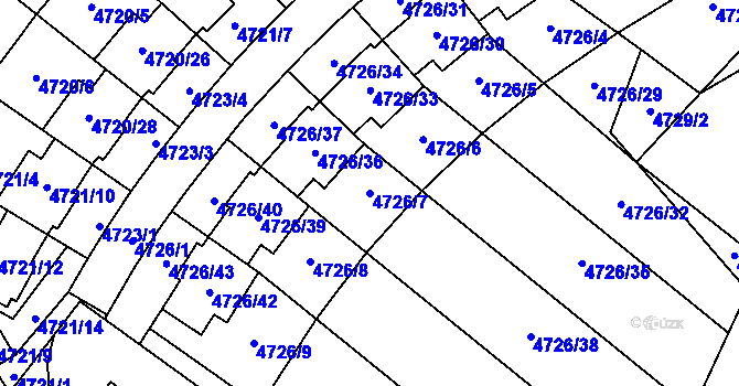 Parcela st. 4726/7 v KÚ Jirkov, Katastrální mapa