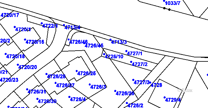 Parcela st. 4726/10 v KÚ Jirkov, Katastrální mapa
