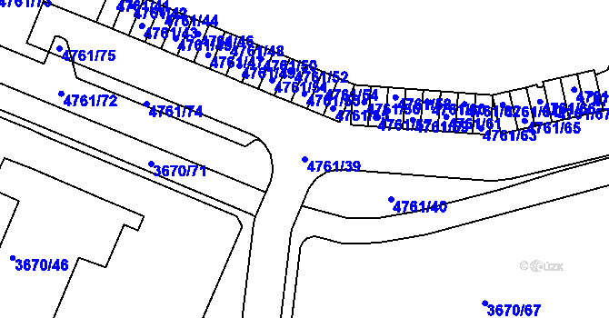 Parcela st. 4761/39 v KÚ Jirkov, Katastrální mapa