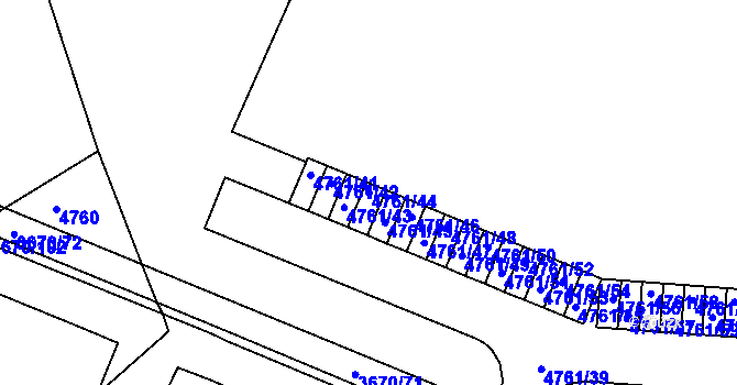 Parcela st. 4761/44 v KÚ Jirkov, Katastrální mapa