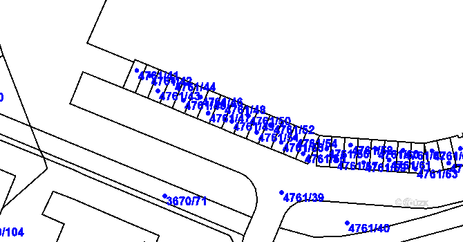 Parcela st. 4761/49 v KÚ Jirkov, Katastrální mapa