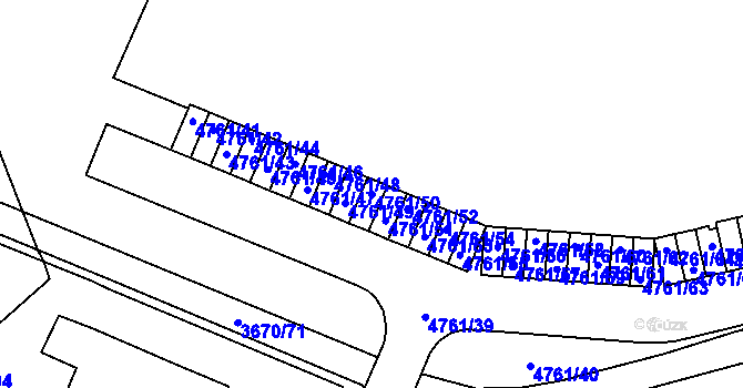 Parcela st. 4761/50 v KÚ Jirkov, Katastrální mapa