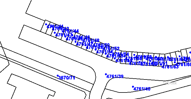 Parcela st. 4761/51 v KÚ Jirkov, Katastrální mapa
