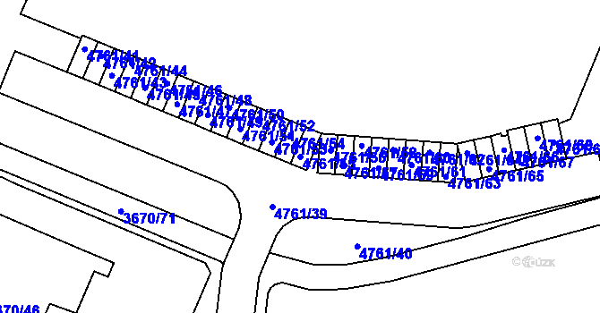 Parcela st. 4761/55 v KÚ Jirkov, Katastrální mapa