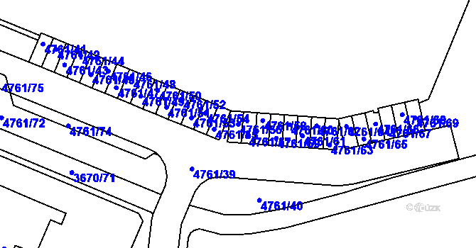 Parcela st. 4761/56 v KÚ Jirkov, Katastrální mapa