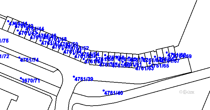 Parcela st. 4761/58 v KÚ Jirkov, Katastrální mapa