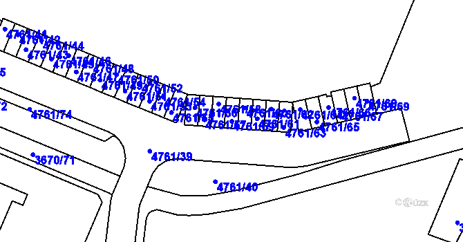 Parcela st. 4761/59 v KÚ Jirkov, Katastrální mapa