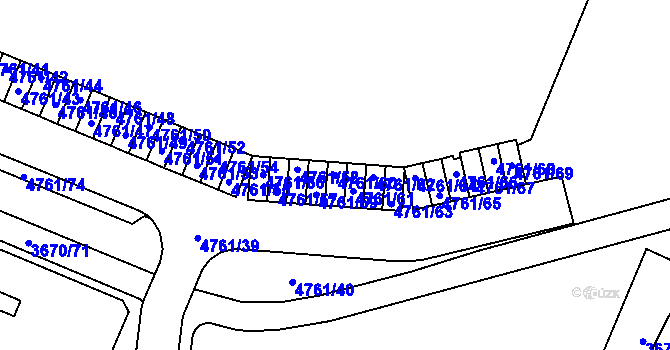 Parcela st. 4761/60 v KÚ Jirkov, Katastrální mapa