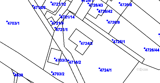 Parcela st. 4724/2 v KÚ Jirkov, Katastrální mapa