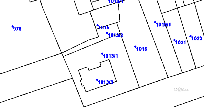 Parcela st. 1013/1 v KÚ Jirkov, Katastrální mapa