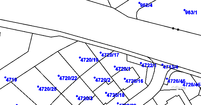 Parcela st. 4720/17 v KÚ Jirkov, Katastrální mapa