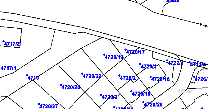 Parcela st. 4720/19 v KÚ Jirkov, Katastrální mapa