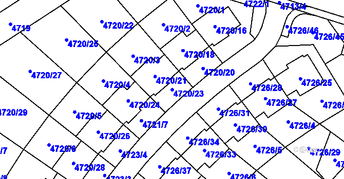 Parcela st. 4720/23 v KÚ Jirkov, Katastrální mapa