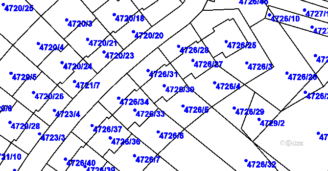 Parcela st. 4726/30 v KÚ Jirkov, Katastrální mapa