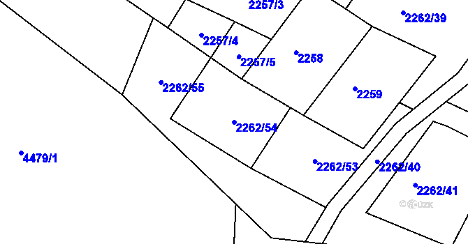 Parcela st. 2262/54 v KÚ Jirkov, Katastrální mapa