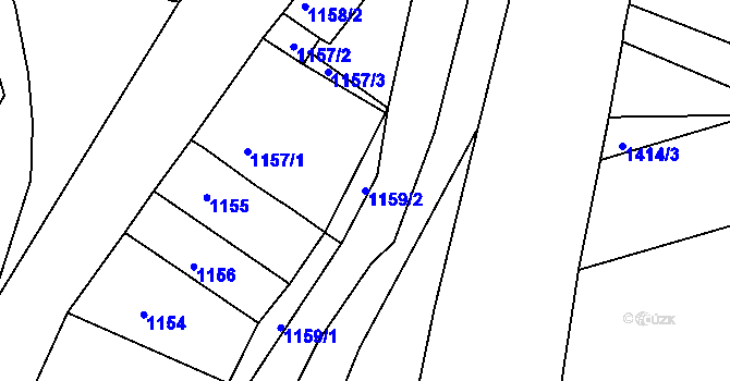 Parcela st. 1159/2 v KÚ Jirkov, Katastrální mapa