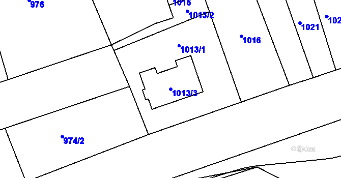 Parcela st. 1013/3 v KÚ Jirkov, Katastrální mapa