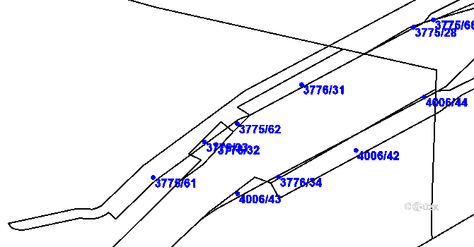 Parcela st. 3775/62 v KÚ Jirkov, Katastrální mapa