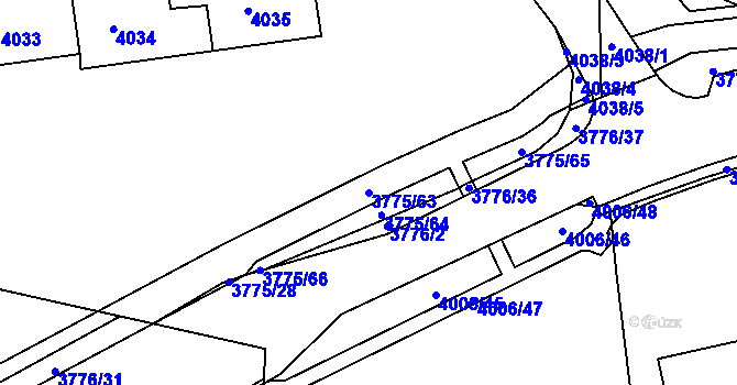 Parcela st. 3775/63 v KÚ Jirkov, Katastrální mapa