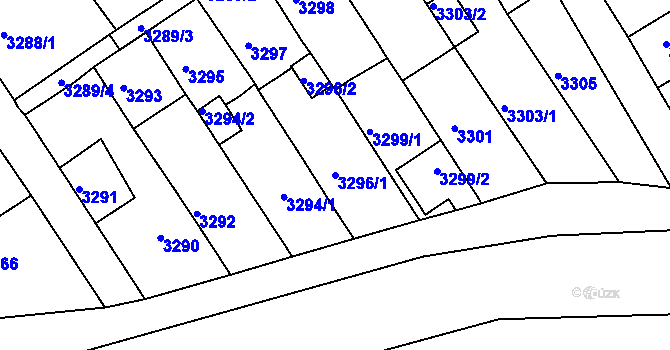 Parcela st. 3296/1 v KÚ Jirkov, Katastrální mapa