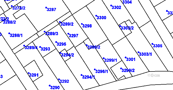Parcela st. 3296/2 v KÚ Jirkov, Katastrální mapa