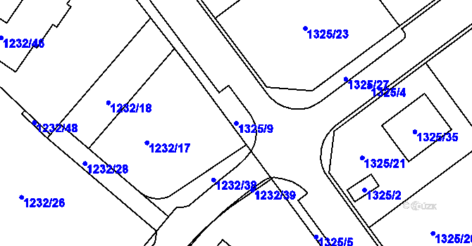 Parcela st. 1325/9 v KÚ Jirkov, Katastrální mapa