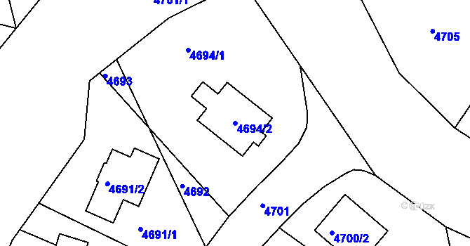 Parcela st. 4694/2 v KÚ Jirkov, Katastrální mapa