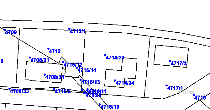 Parcela st. 4714/23 v KÚ Jirkov, Katastrální mapa