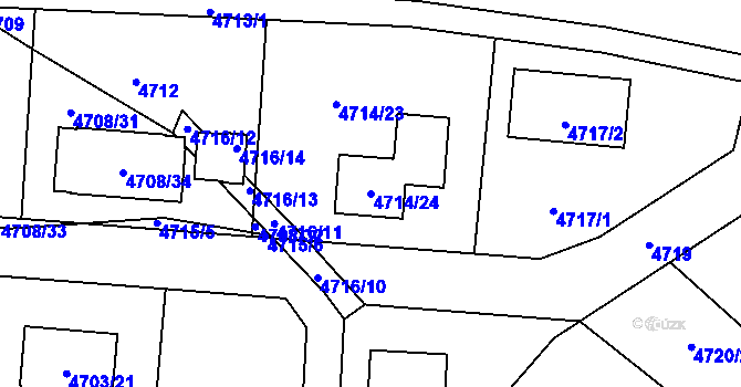 Parcela st. 4714/24 v KÚ Jirkov, Katastrální mapa