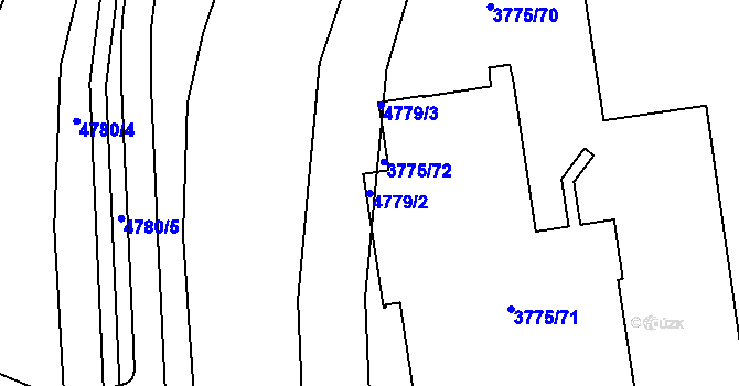 Parcela st. 4779/2 v KÚ Jirkov, Katastrální mapa
