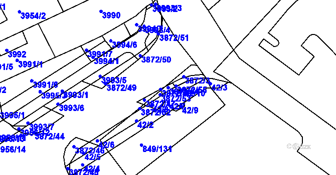 Parcela st. 3872/54 v KÚ Jirkov, Katastrální mapa
