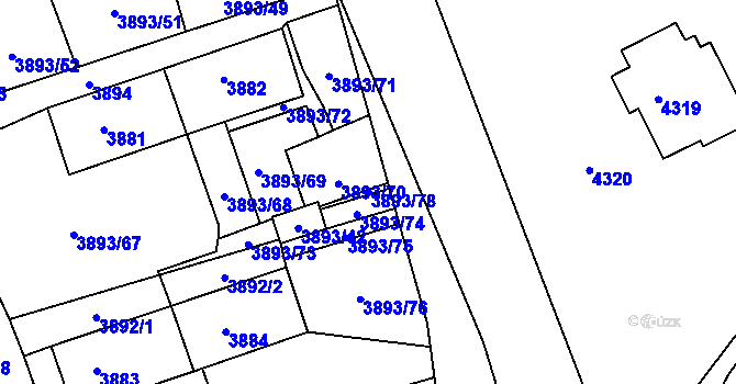 Parcela st. 3893/78 v KÚ Jirkov, Katastrální mapa