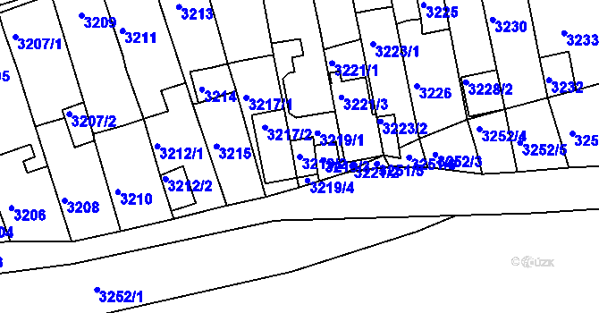 Parcela st. 3219/2 v KÚ Jirkov, Katastrální mapa